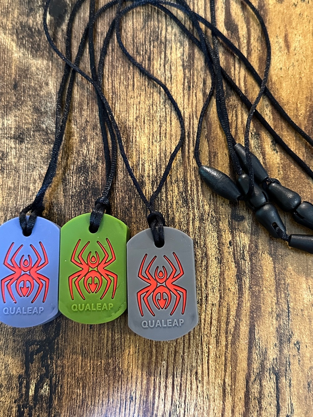 Silicone Chewy Necklaces Set of 3 Spider Dog Tag Autism Sensory OT READ DESCRIP
